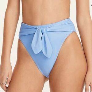 BNWT J.Crew Baby Blue Bow High Waisted Bikini Bottom XS Chic Coquette Beach Pool